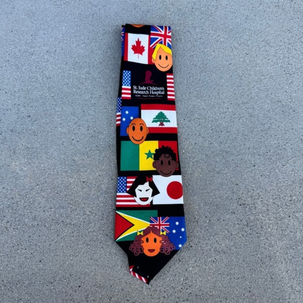 St‎ Jude Childrens Research Hospital Mens Tie World Flags International Charity